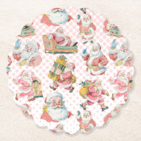 Pink Retro Groovy Santa Claus Christmas