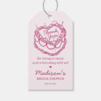 Pink Retro Heart Coquette Cherry Cake BridalShower