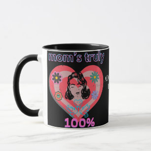 Pink Retro Heart Mom Mother Mommy Mama Vintage Mug