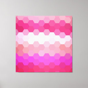 Pink Retro Hexagonal Seamless Pattern Canvas Print