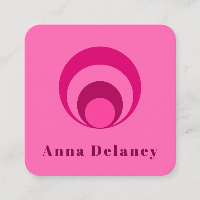 Pink Retro Inspired Business Card (Front)
