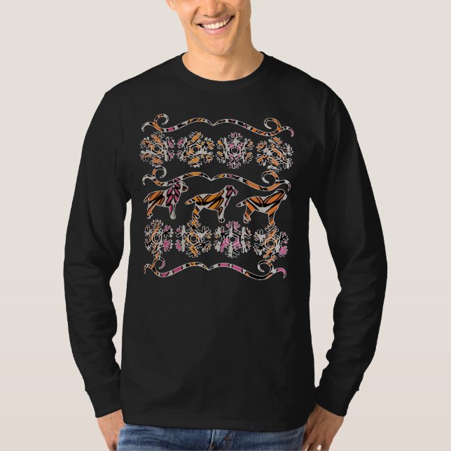Pink Retro Labrador Ugly Christmas Sweater (Front)