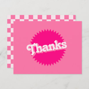 Pink Retro Malibu Seal   Thank You Card