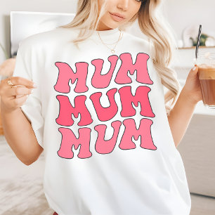 Pink Retro Mum Shirt, Birthday Gift for Mom T-Shirt