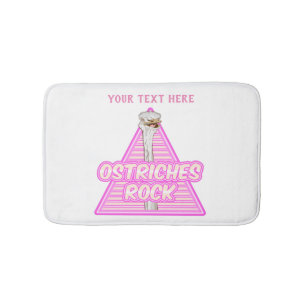 Pink Retro ostrich Bath Mat