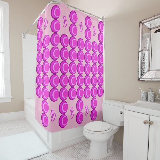 Pink retro pattern in trendy style with monogram (In Situ)