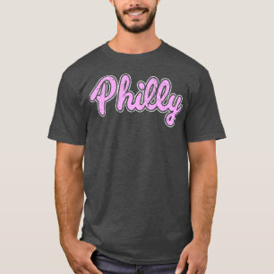Pink Retro Philly Script Throwback Philly Fan Favo T-Shirt