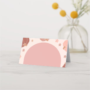 Pink Retro Pumpkin First Birthday Food label Appointment Card