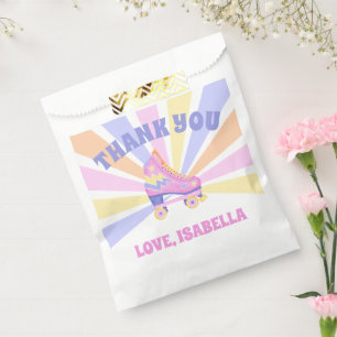 Pink Retro Roller Skate Favour Bag