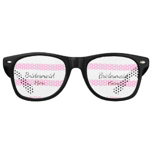 Pink retro stripesadd your name custom bridesmaid  sunglasses