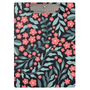 Pink retro style blooming flowers in Nordic style Clipboard