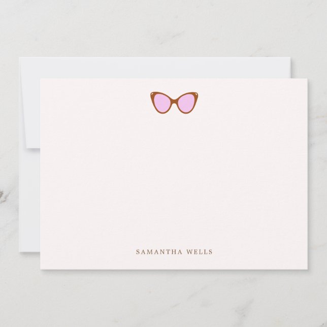  Pink Retro Sunglasses Personalized Thank You  (Front)