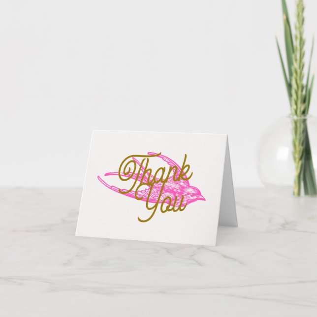Pink Retro Swallow Thank You (Front)