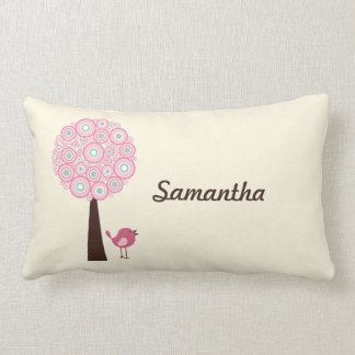 Pink Retro Tree Personalized Pillow