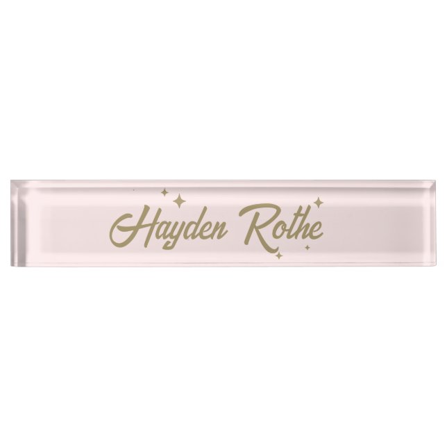 Pink Retro Typography  Nameplate (Front)