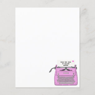 Pink Retro Vintage Typewriter Desktop Personalized
