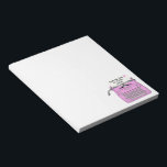 Pink Retro Vintage Typewriter From The Desk of Notepad<br><div class="desc">Cute vintage typewriter in pink customizable with your text.</div>
