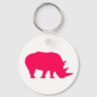 Pink Rhino Keychain