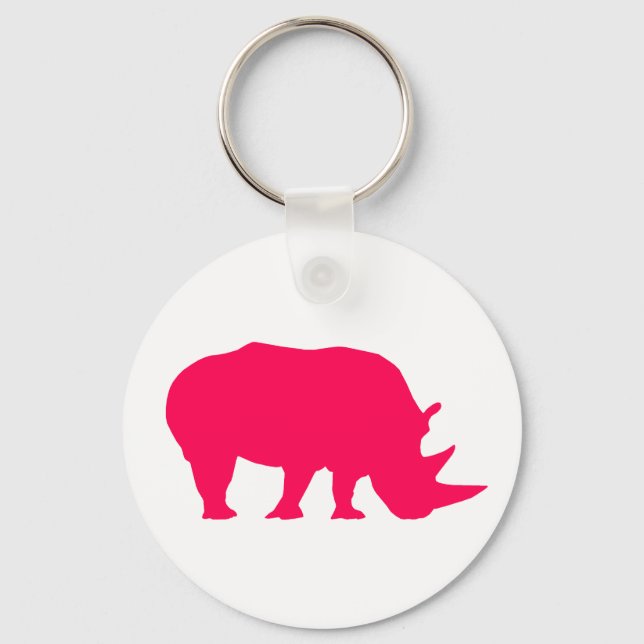 Pink Rhino Keychain (Front)