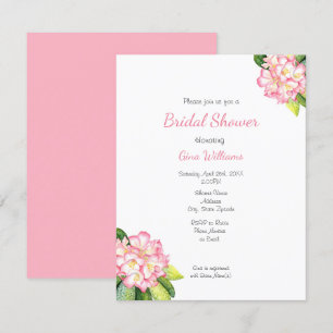 'Pink Rhod' Watercolor Invitation