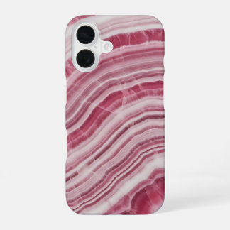 Pink Rhodochrosite Marble Agate Stone Pattern iPhone 16 Case