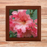 Pink Rhododendron Bloom Floral Gift Box<br><div class="desc">Store trinkets,  jewellery and other small keepsakes in this wooden gift box with ceramic tile that features the photo image of a gorgeous,  pink Rhododendron bloom. A lovely,  floral design! Select your gift box size and colour.</div>