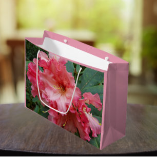 Pink Rhododendron Bloom Floral Large Gift Bag