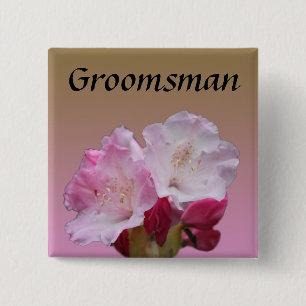 pink rhododendron flower wedding invitations 2 inch square button