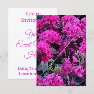 Pink Rhododendron Flowers Invitation