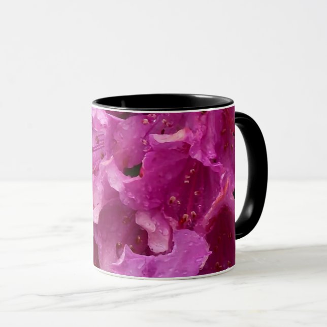 Pink Rhododendron Flowers Mug (Front Right)