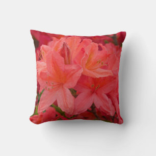Pink Rhododendron Japanese Azalea Throw Pillow
