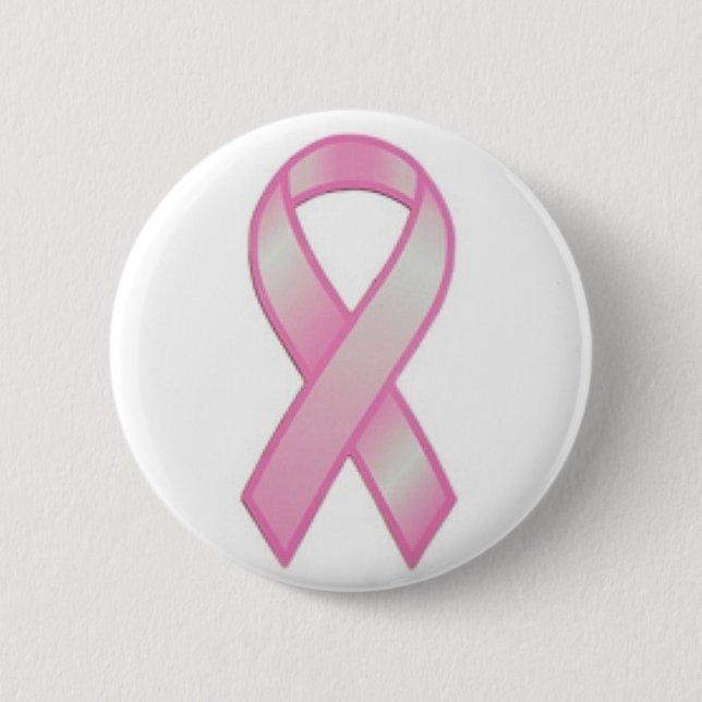 pink ribbon 2 inch round button (Front)