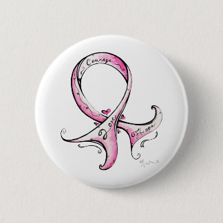 Pink Ribbon 2 Inch Round Button