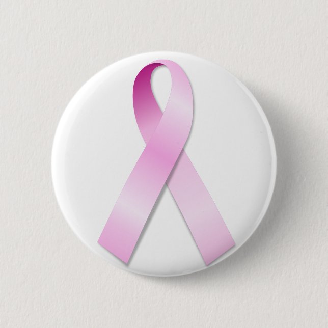 Pink Ribbon 2 Inch Round Button (Front)