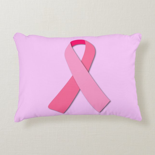 Pink Ribbon Accent Pillow (Front)