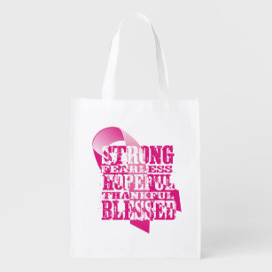 Pink Ribbon - Affirmations Reusable Grocery Bag