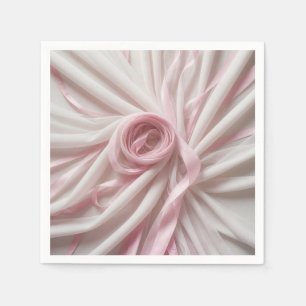 Pink Ribbon and Tulle Abstract Napkin