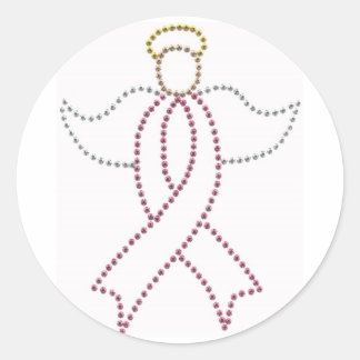 Pink Ribbon Angel Classic Round Sticker