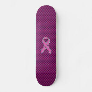 Pink Ribbon Awareness Carbon Fiber Decor Skateboard