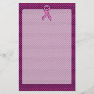Pink Ribbon Awareness Carbon Fibre Decor Stationery