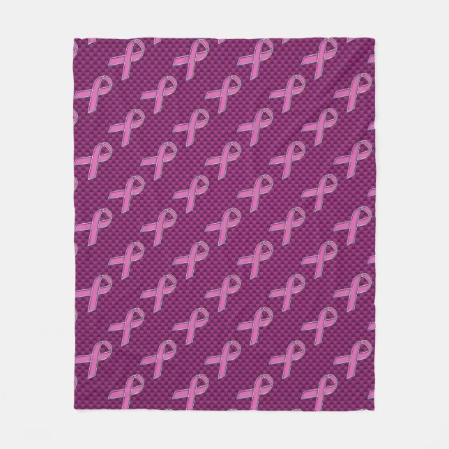 Pink Ribbon Awareness Carbon Fibre Fleece Blanket (Front)