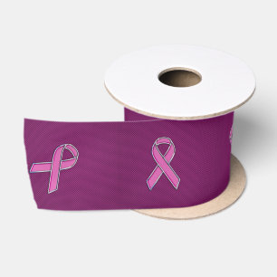 Pink Ribbon Awareness Carbon Fibre Satin Ribbon