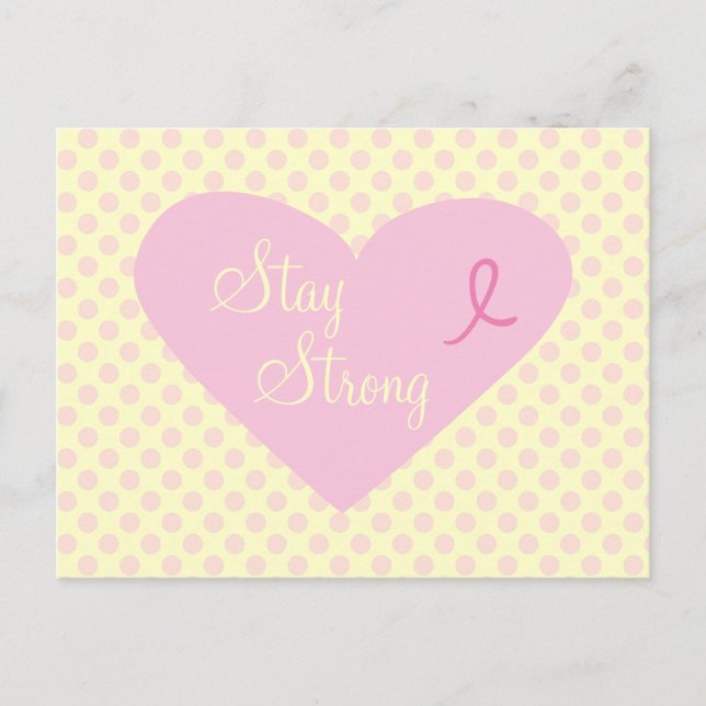 Pink Ribbon Awareness Stay Strong Postcard (Front)