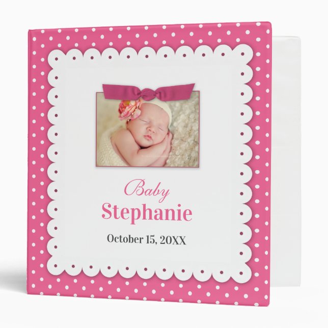 Pink Ribbon Baby Photo Binder (Front/Inside)