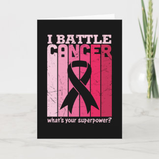 Pink Ribbon Battle Cancer Survivor Support Warrior Card