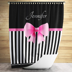 Pink Ribbon Black & White Stripes Pattern Name