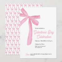 Pink Ribbon Bow Girly modern Galentine's day