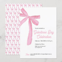 Pink Ribbon Bow Girly modern Galentine's day