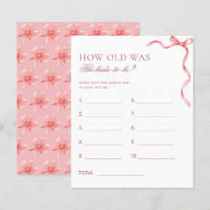 Pink Ribbon Bow How Old Was The Bride Game