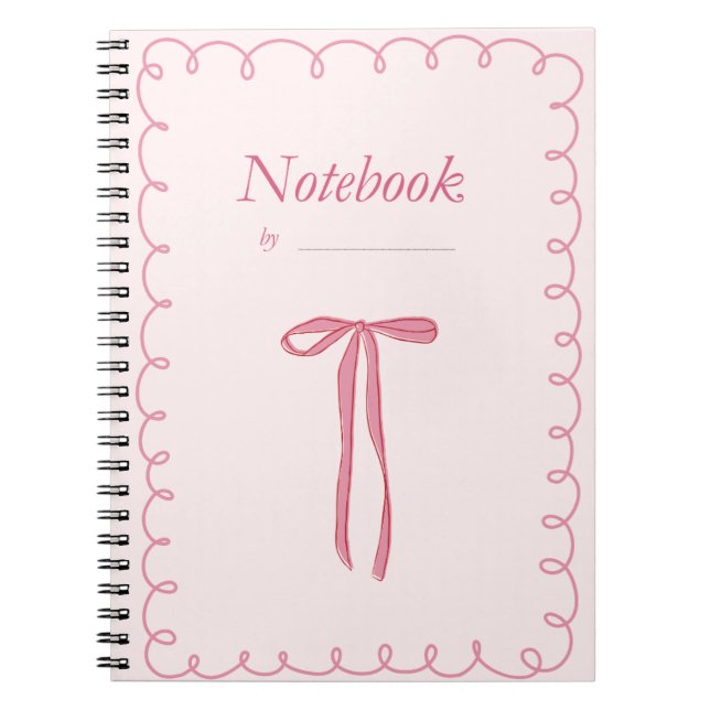 Pink Ribbon Bow  Notebook (Front)